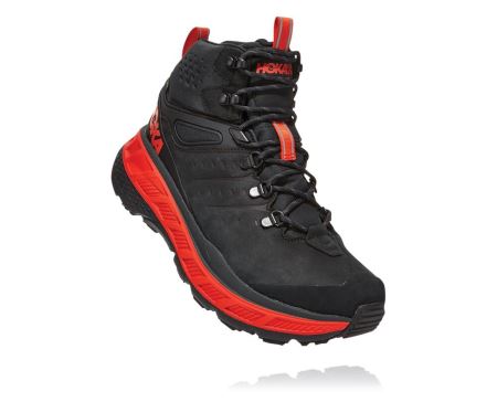 Hoka One One Stinson Mid GORE-TEX Homem - Sapatos De Caminhada Cinzentas Escuro / Vermelhas | PT-ajN